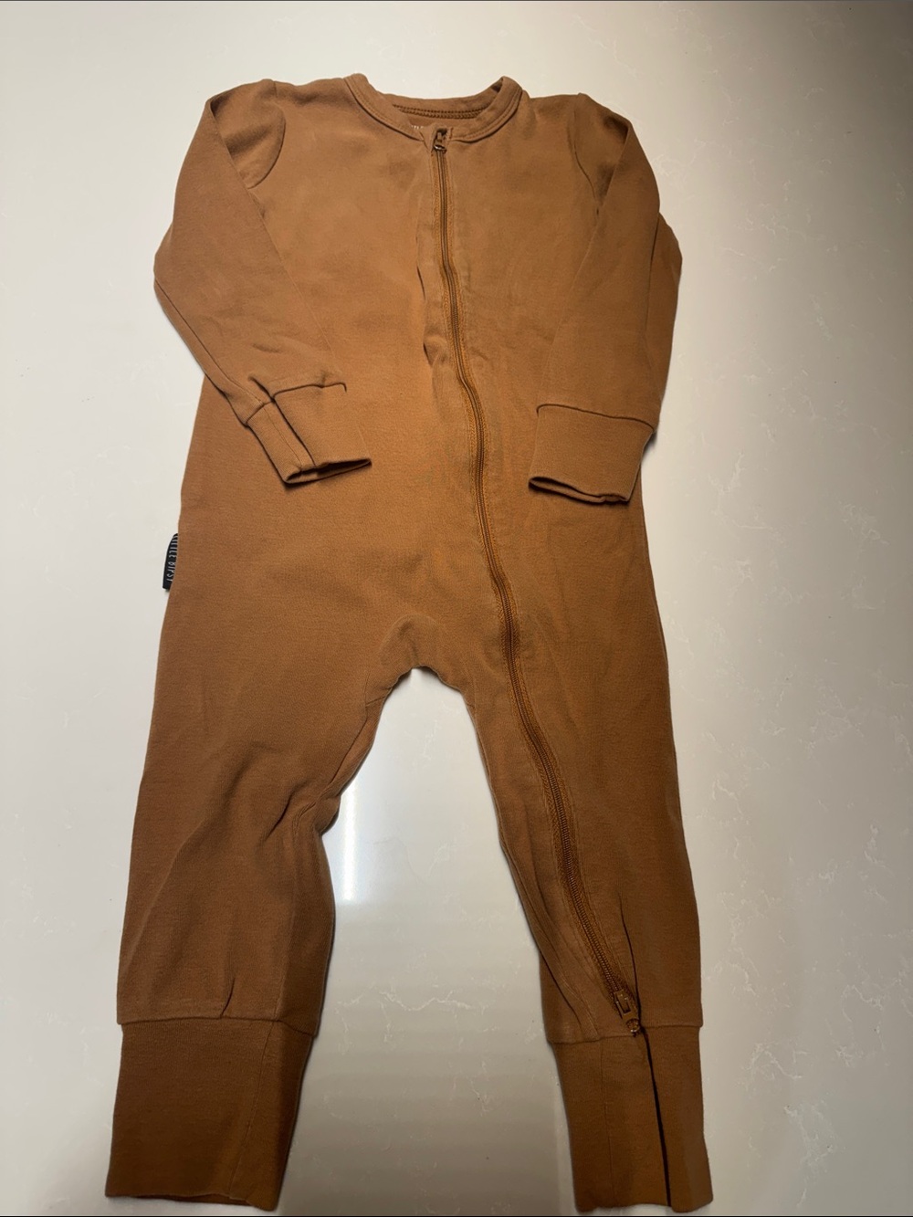 Little Bipsy Brown Zip-Up Footed One-Piece